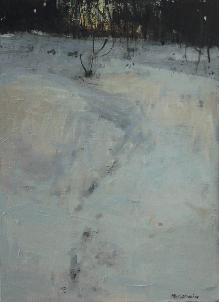 Woodland-Snow--oil-on-board--16-x-12-ins